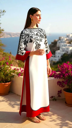 Long Length Printed 2 pc Fabric : *Swiss lawn*